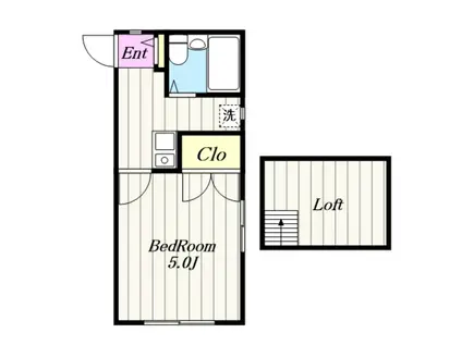 レオパレス古賀(1K/2階)の間取り写真