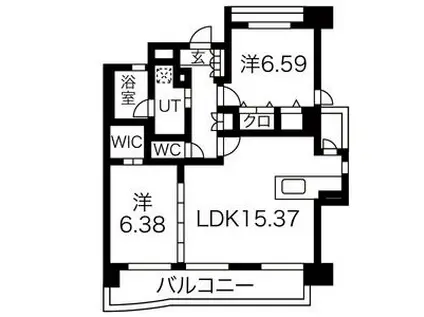 パラシオン西新(2LDK/8階)の間取り写真