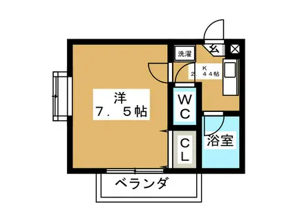 ルネス・橋本A(1K/4階)の間取り写真