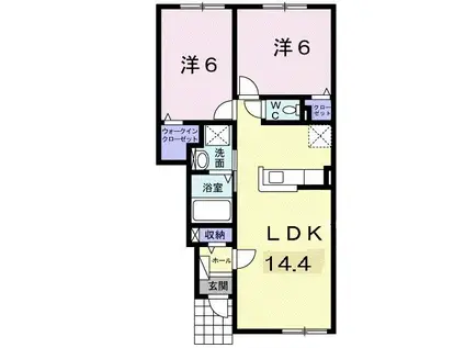 ガーデンサイド(2LDK/1階)の間取り写真