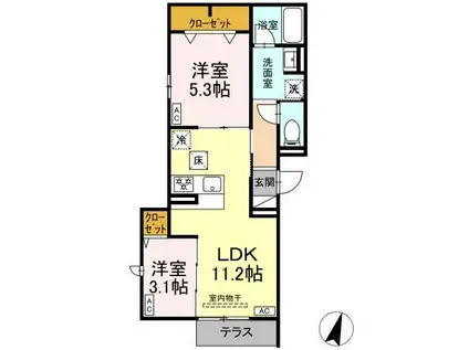 D-PRECIOUS練馬高野台(2LDK/1階)の間取り写真