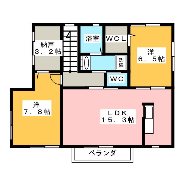 オーチャードIII(2SLDK/2階)の間取り写真