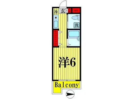 日神パレス梅島(1K/5階)の間取り写真