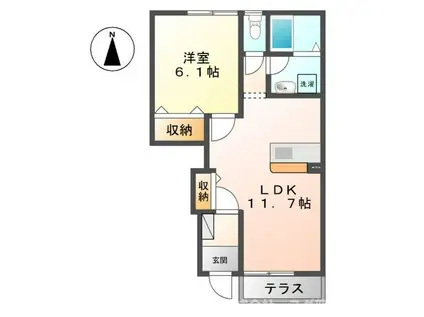 エルドラード(1LDK/1階)の間取り写真