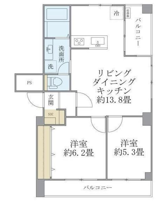 ISM常盤(2LDK/3階)の間取り写真