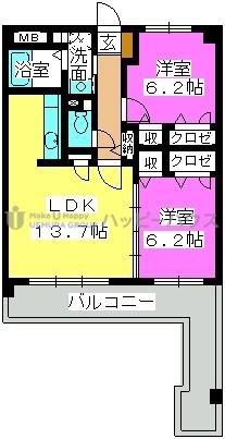メゾンソフィア(2LDK/2階)の間取り写真