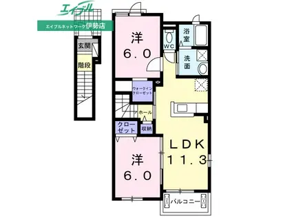 フォレストピア神久(2LDK/2階)の間取り写真