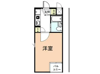 ベルトピア調布 B棟(1K/1階)の間取り写真