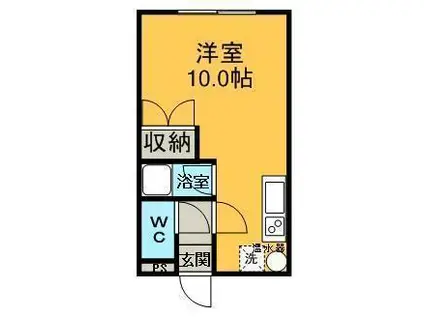 メゾンスリーゼ(ワンルーム/1階)の間取り写真