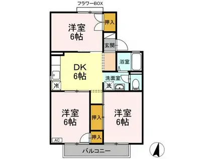 セジュール99(3DK/1階)の間取り写真