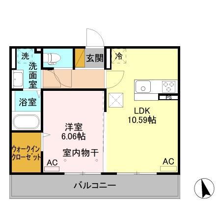 アルファベットI(1LDK/1階)の間取り写真