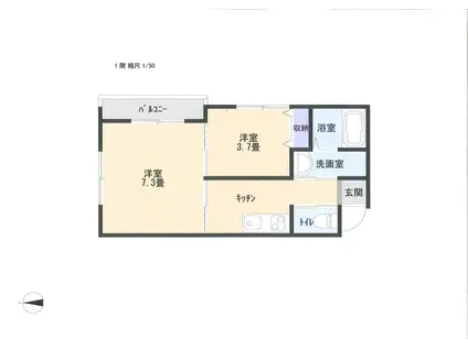 メルファイン(2K/2階)の間取り写真