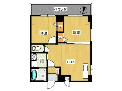 リリーゴールド(2LDK/4階)の間取り写真