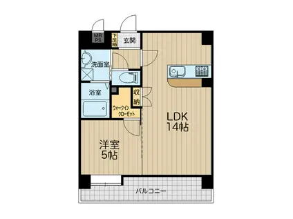 グランフィーネ春日(1LDK/4階)の間取り写真