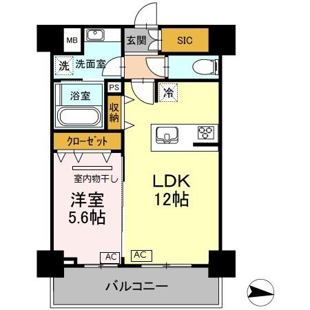 ラ・ベレッツァ フェリオ(1LDK/3階)の間取り写真
