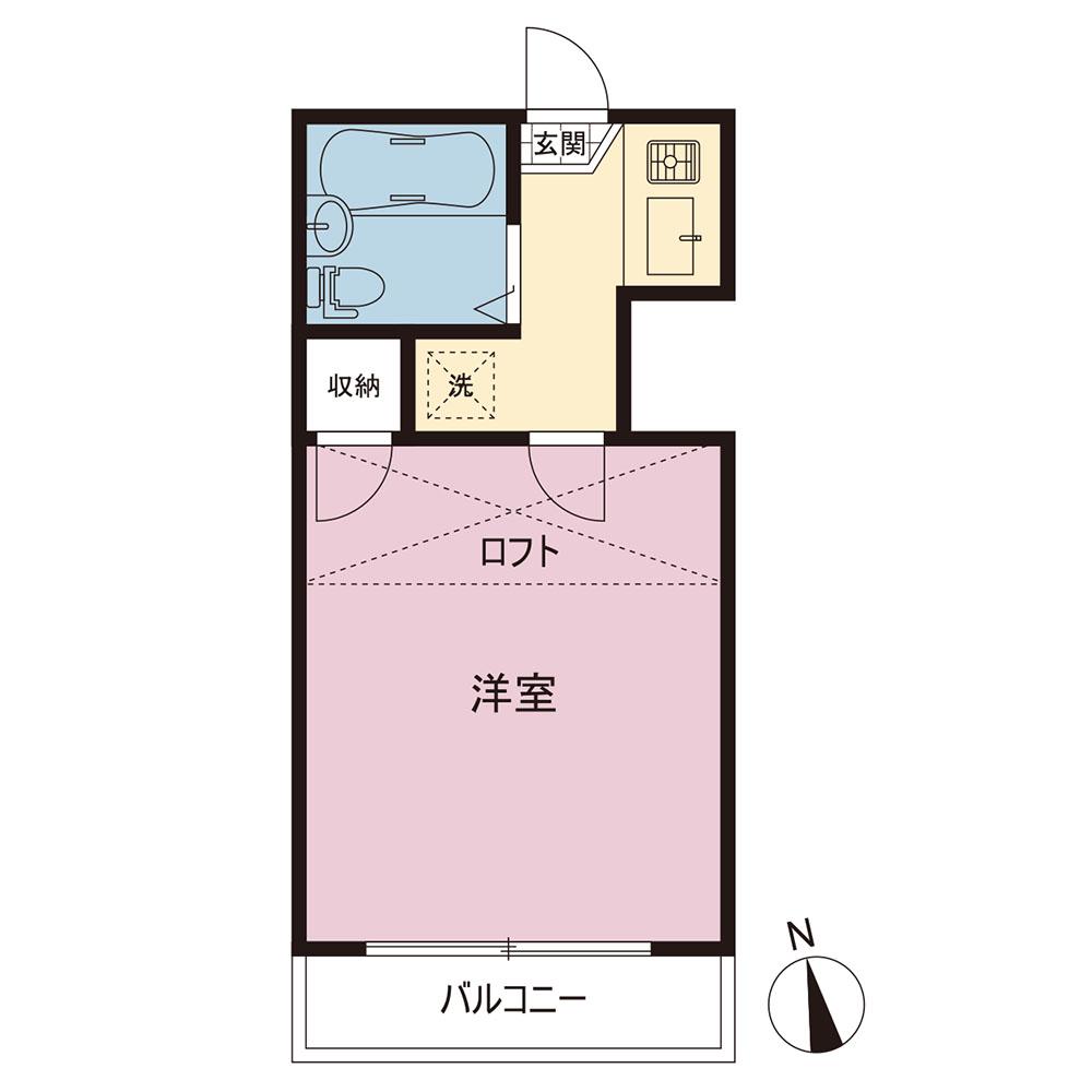 スリージェ本鵠沼(1K/2階)の間取り写真