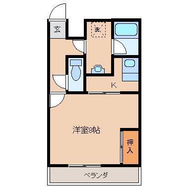 コーポラスキャンパス(1K/3階)の間取り写真
