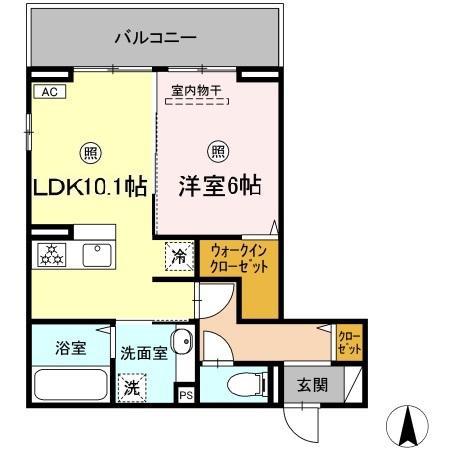 アルモ ギオーネ(1LDK/2階)の間取り写真