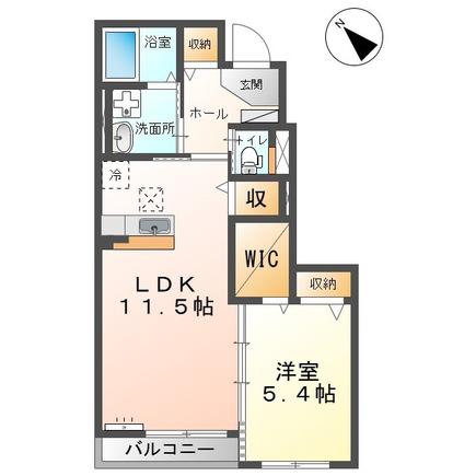 クラッセ山手(1LDK/1階)の間取り写真