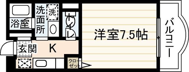 ソフィアコートリバーサイド天満(1K/5階)の間取り写真