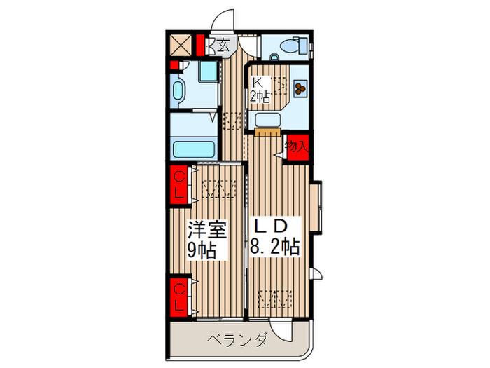 スターヒルズ浦和(1LDK/1階)の間取り写真