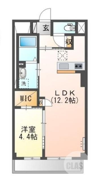 レヴォントゥレットII(1LDK/1階)の間取り写真