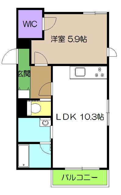 シャーメゾン街の灯(1LDK/2階)の間取り写真