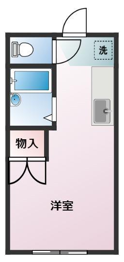 ラ・フローレンス岩屋(1K/2階)の間取り写真