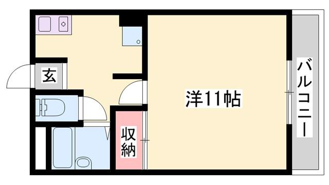 ラフェスタ加東(1LDK/6階)の間取り写真