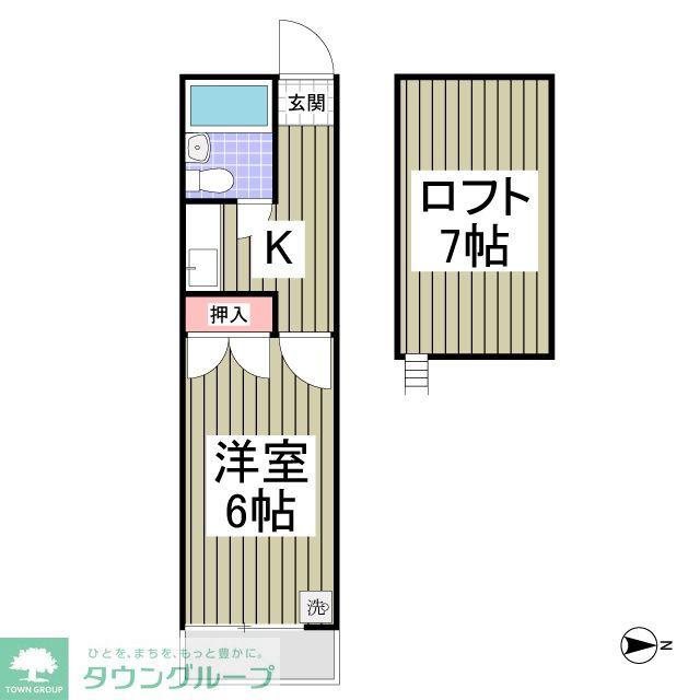 アイリス(1K/2階)の間取り写真