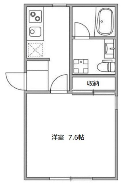 ドムフォレント明大前(1K/2階)の間取り写真
