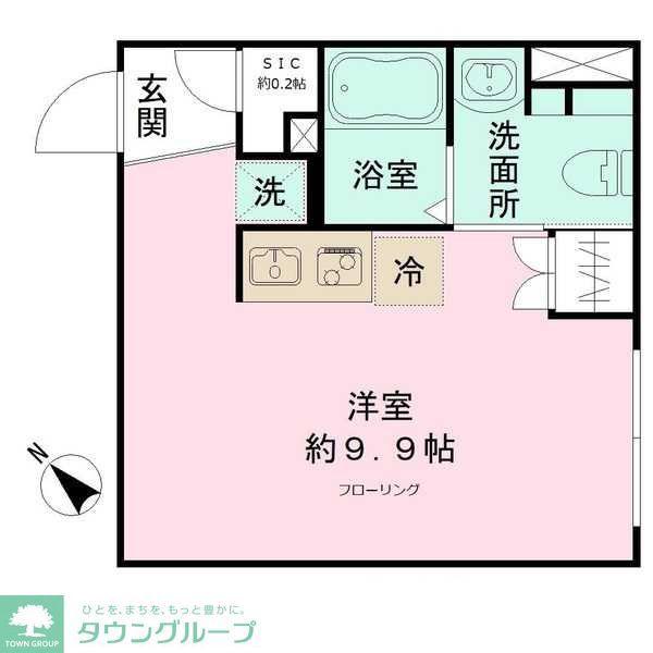 アーバンキューブ三鷹(ワンルーム/2階)の間取り写真