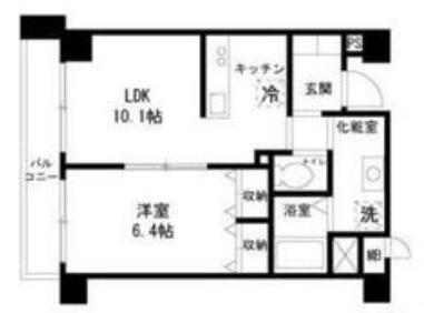 ウイングピア美園(1LDK/5階)の間取り写真