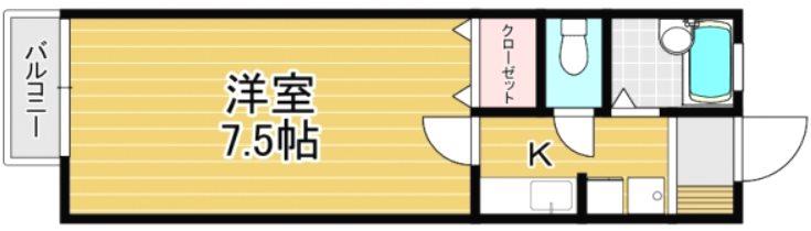 MOON江南(1K/1階)の間取り写真