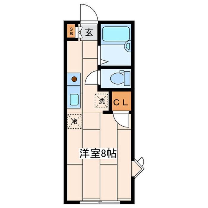 コーポ田中(ワンルーム/2階)の間取り写真