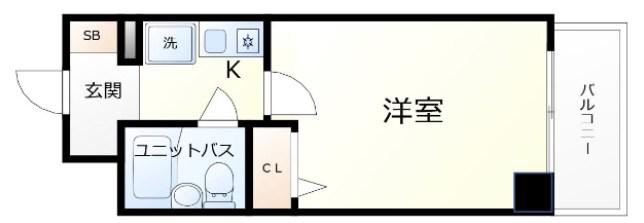 エスリード三宮第3(1K/4階)の間取り写真