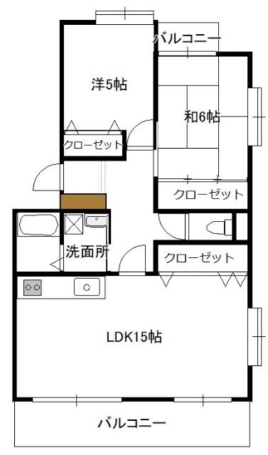 ライブ原田(2LDK/3階)の間取り写真