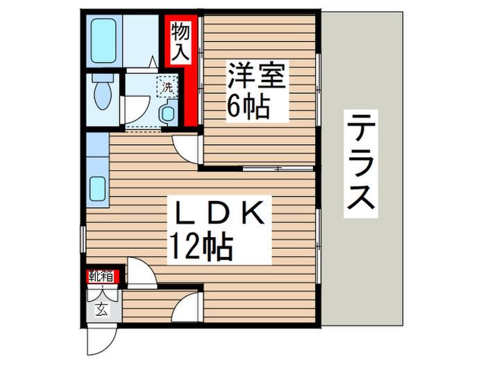 グリーンヒルズ(1LDK/1階)の間取り写真