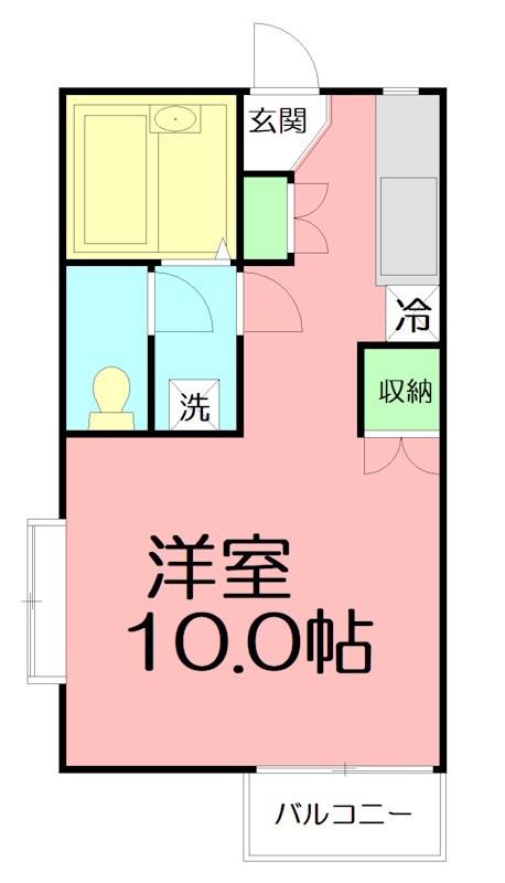 ドエル湘南(1K/2階)の間取り写真