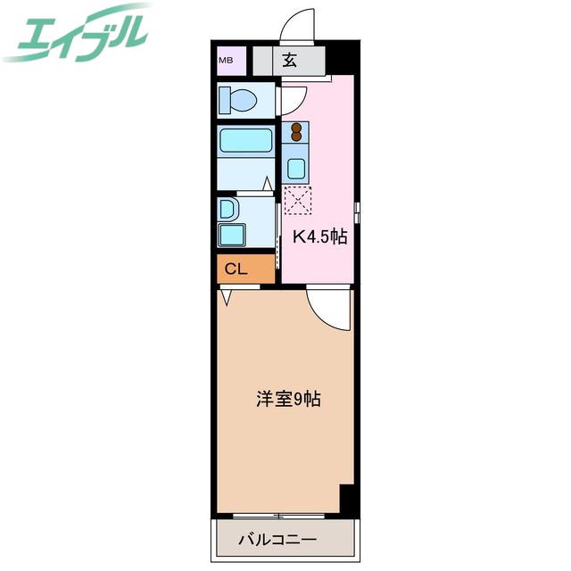 四日市あすなろう鉄道 西日野駅 徒歩14分 3階建 築19年(1DK/2階)の間取り写真