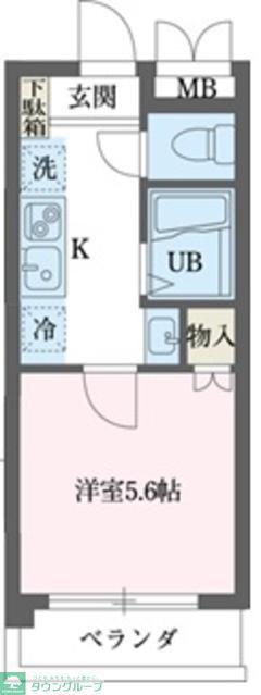 ゼルコバハイツ(1K/1階)の間取り写真