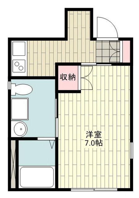 ライズウィング(1K/2階)の間取り写真