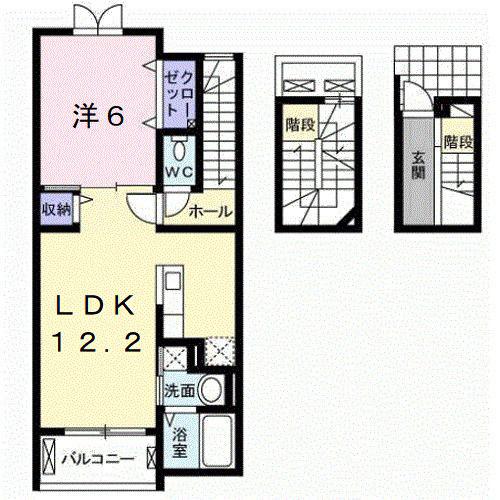 モデッサくすみーる(1LDK/3階)の間取り写真