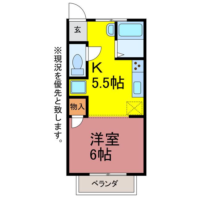 コーポ伊藤(1K/2階)の間取り写真