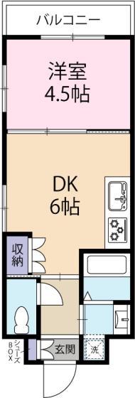 IT026壱番館(1DK/6階)の間取り写真