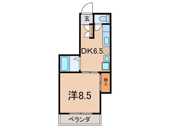 エステート美家古(1DK/3階)の間取り写真