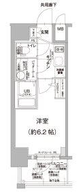エスリード神戸グランドール(1K/10階)の間取り写真