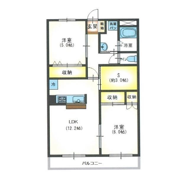 ライフォート(2SLDK/3階)の間取り写真