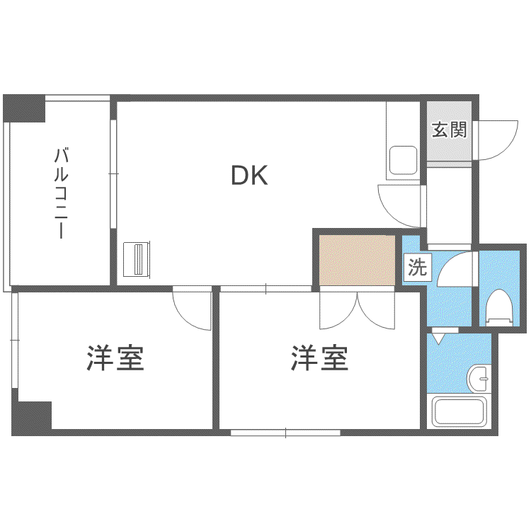 クインハイツ(2LDK/4階)の間取り写真