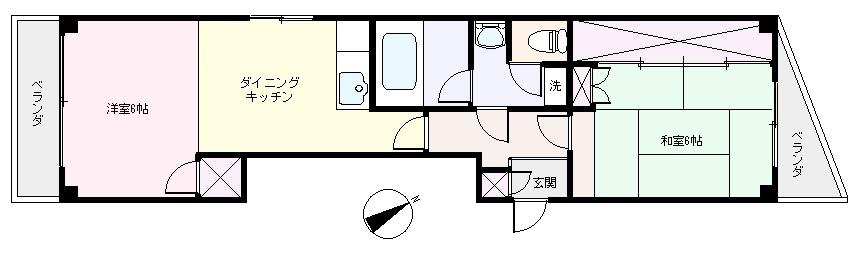 第五中央マンション(2DK/3階)の間取り写真
